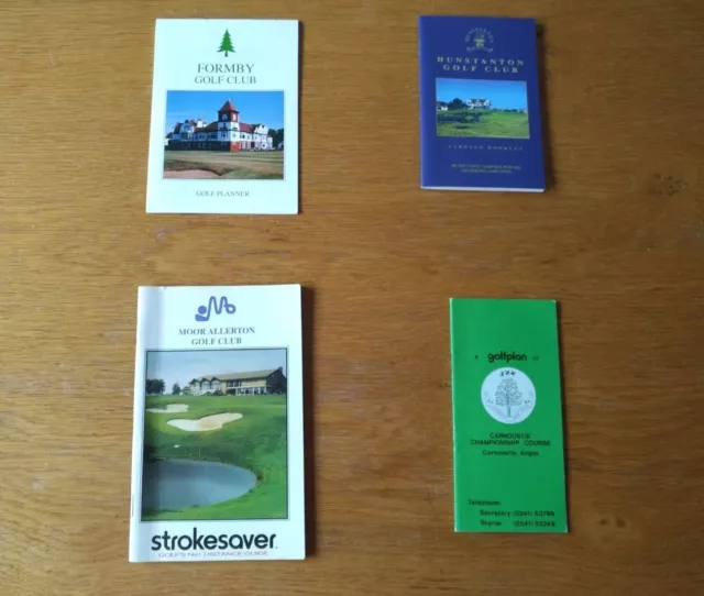 4x Golf Course Planner / Yardage Book - Carnoustie, Hunstanton, Formby, Allerton