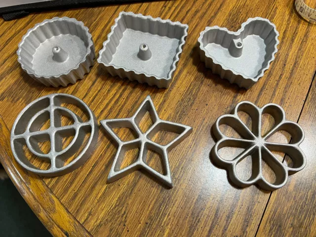 Vintage Nordic Ware Double Rosette / Timbale Iron ~ & 6 Molds + BONUS HUGE ROSET