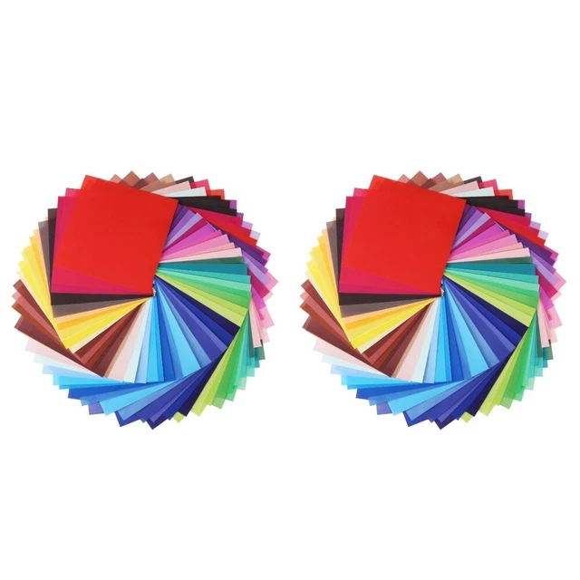100 hojas colores vivos papel origami de una cara hoja cuadrada para arte