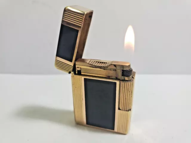 Working Vintage ST Dupont Lighter, Line 1 Small, Black Laquer De Chine 5964/37