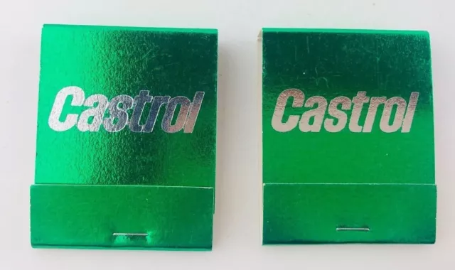 Vintage Castrol Oil Matchbooks Qty 2 Metallic Green