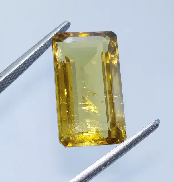 Loose Gemstone 10.95 Ct Certified Natural Golden Quartz With Free Gift