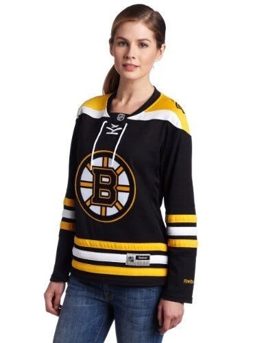 REEBOK DONNA BOSTON Bruins Orlo Premier Team Maglia Oro Nero