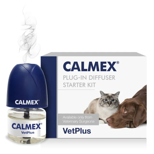 Calmex Dog Cat Calming Diffuser Plug In & Refill Stress Relief Anxiety Fireworks
