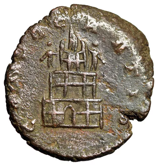 RARE Roman Coin w COA Good Emperor Claudius II Funeral Tower CERTIFIED GENUINE