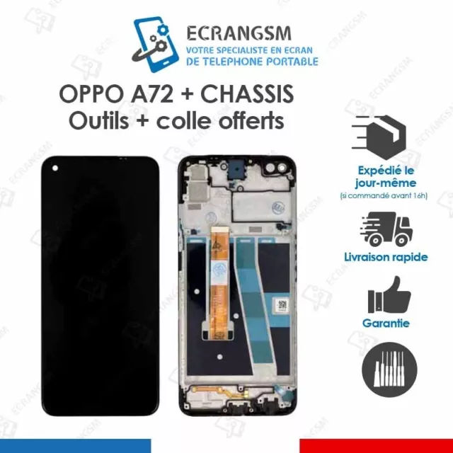 ECRAN LCD + VITRE TACTILE + FRAME pour OPPO A72 + outils
