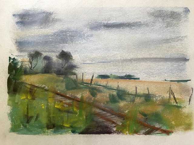 Franz Ehmke 1928 -2018 Berlin Pastel Wiesenfließ At Mühlenbeck Nature