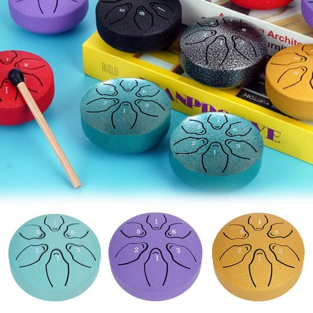Tambour à Langue 6 Pouces 11 Tons Do Majeur – Handpan Acier Antirouille Doré Avec Sac Et Maillets