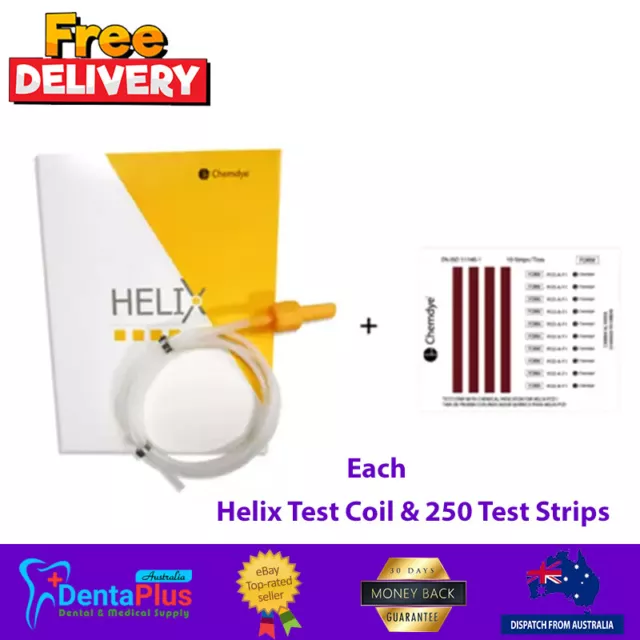 Dental Helix Test Kit PCD Chemdye (Helix Test Coil & 250 Test Strips) #Each