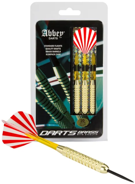 FLECHETTES Abbey Darts Brass - pointe en acier - Manche laiton 20/21/23/25 gr FL
