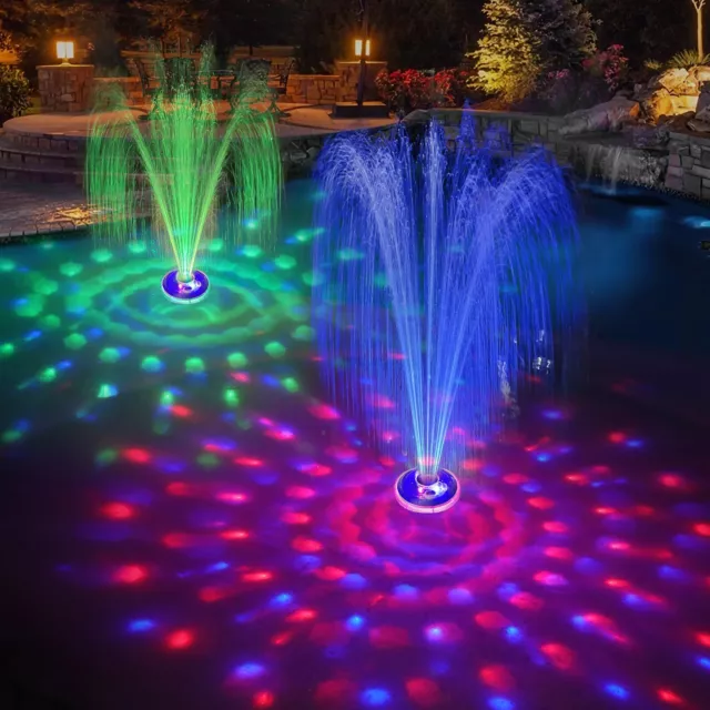 ChlorStar Floating Pool Fountain with Underwater Light ShowPool Water Fountai...