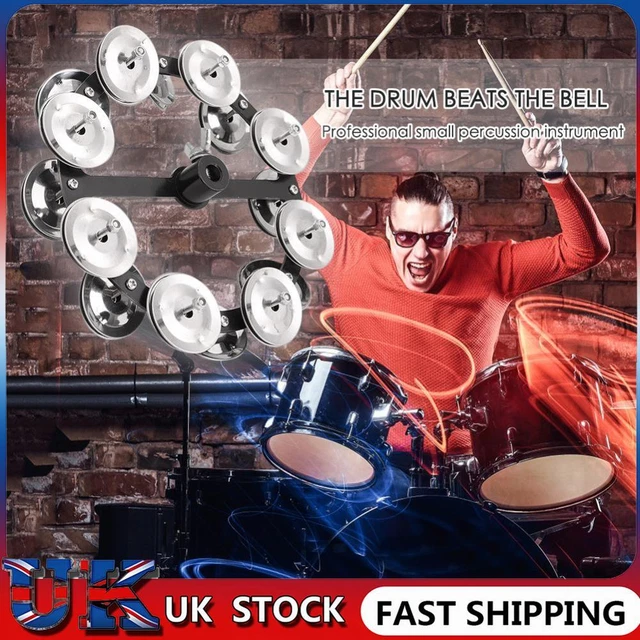 Drum Cymbals Hi Hat Tambourine Bells with Row Jingles Percussion Instrument .