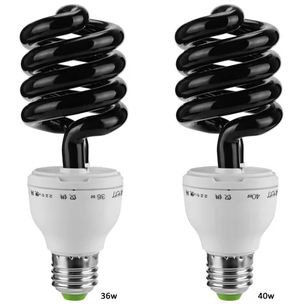 E27 Spiral Light Bulb Energy Saving Black Light Lamp Ultraviolet UV BlackLight