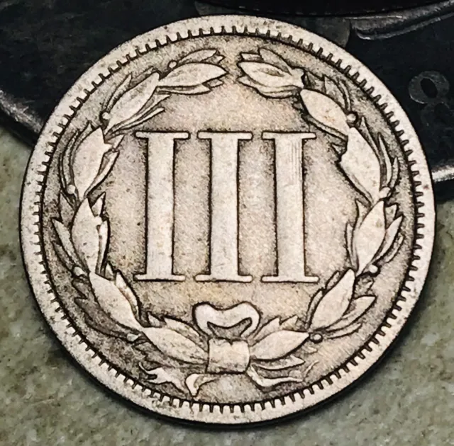 1867 Three Cent Nickel Piece 3C Ungraded Circulated Civil War US Coin CC18176