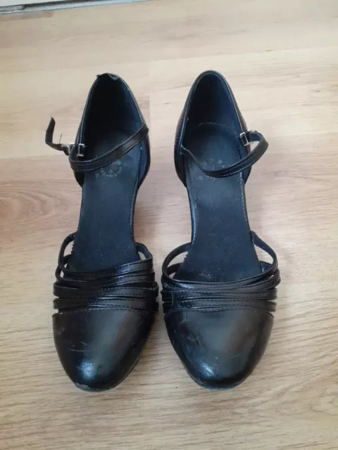 Pair Ladies Ballroom Latin Dance Shoes Closed Toe Size 6 Black