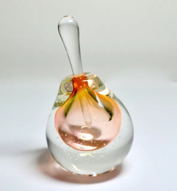 FIRE ISLAND STUDIO Art Glass Floral Pear/Shaped Fragrance Perfume ...