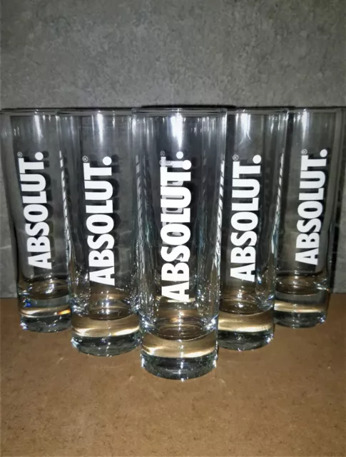 6 Verres Absolut Vodka Tubes 22Cl Neufs