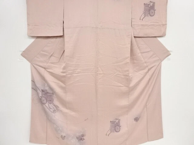 37451# Japanese Kimono / Antique Kimono / Carriage With Pine & Ume