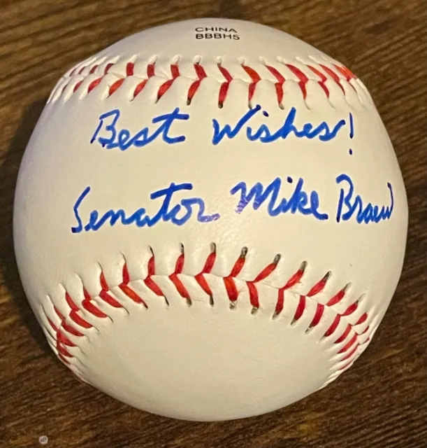 Mike Braun signed baseball U.S. Senator Indiana Governor Candidate