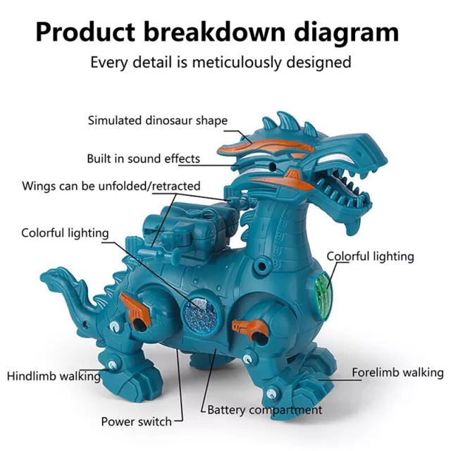 Dinosauri meccanici modello animale drago che cammina giocattoli elettronici dinosauro