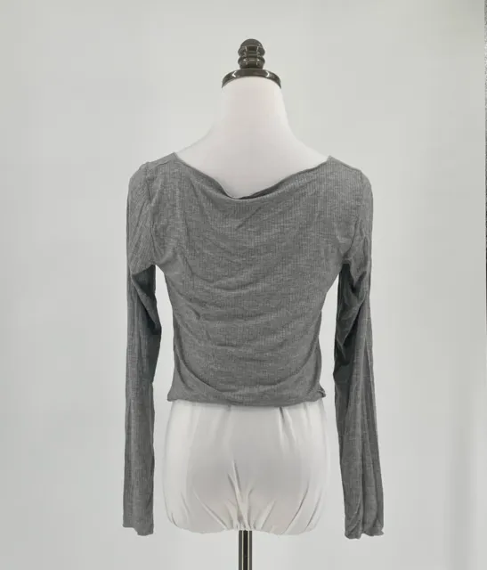 FREE PEOPLE INTIMATELY Women's Gray Knit Crop Top Long Sleeve Sz M $14. ...