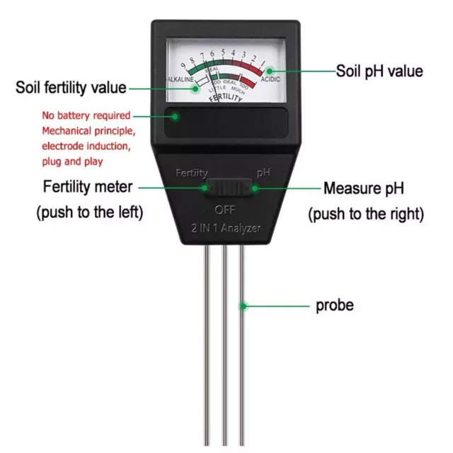 del terreno PH 2 in 1 Con 3 sonde Tester PH del suolo Igrometro del suolo