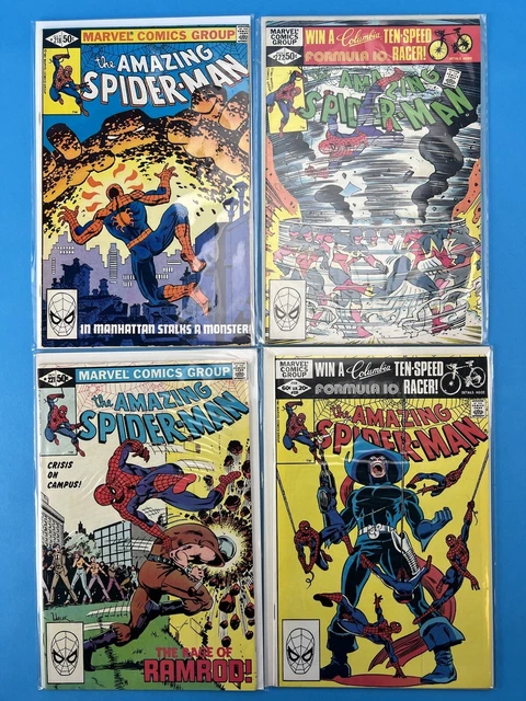 THE AMAZING SPIDER-MAN - Marvel Bronze Age Comic Lot #218  221 222 225 VF GRADE