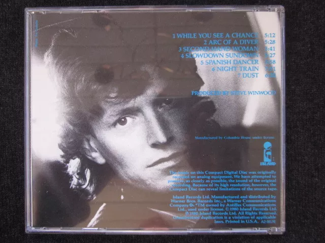 Steve Winwood - Arc of a Diver - MADE IN USA A2-9576-7 -Columbia House-7 Tracks