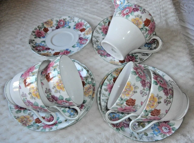 Set Da Tè Vintage Anni 1920/30 Parte Selley ~ Floreale (14030) 11 Pezzi