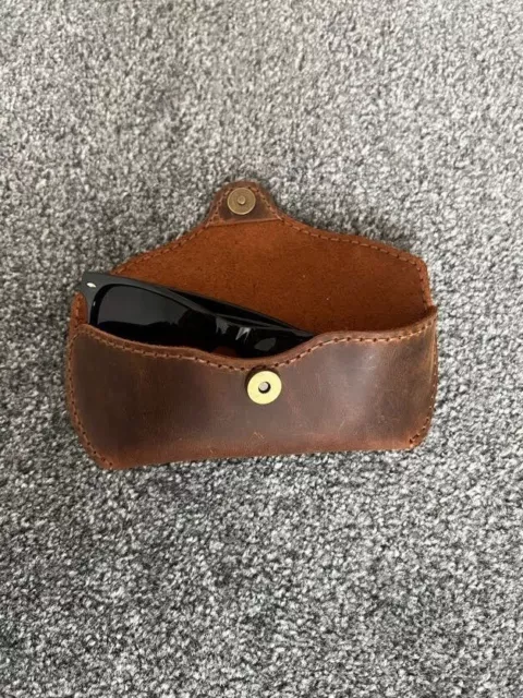 Occhiali da sole marrone pelle morbida occhiali da sole custodia Ray Ban custodia regalo estivo