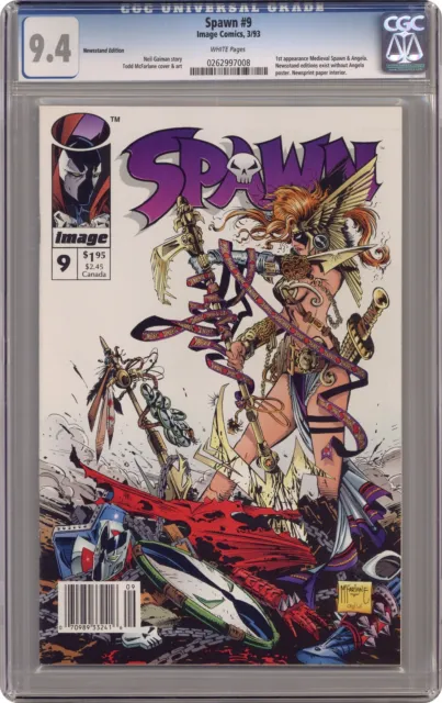 Spawn # 9N Zeitungskiosk Variante Cgc 9.4 1993 0262997008 1st App Engel