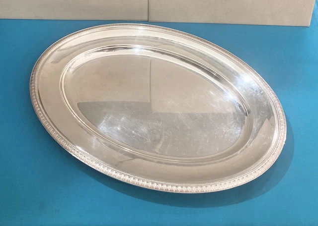 Joli Plat Ovale Metal Argenté, Orfevrerie Christofle Gallia, Modèle