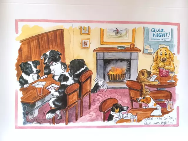 Alisons Animals Dogs Quiz Night Birthday all occasions blank greeting Card.