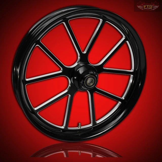 21 inch black harley wheel