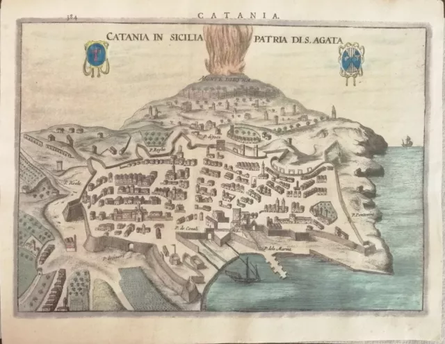Sicilia. CATANIA IN SICILIA PATRIA DI S. AGATA. Hondius