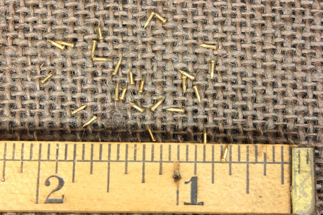 1/8” SOLID BRASS VERY TINY BRADS 100 NAILS #23 gauge Escutcheon pins USA made 3
