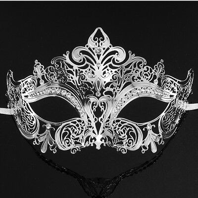 Luxury Silver Elegant Metal Laser Cut Venetian Halloween Ball Masquerade Mask
