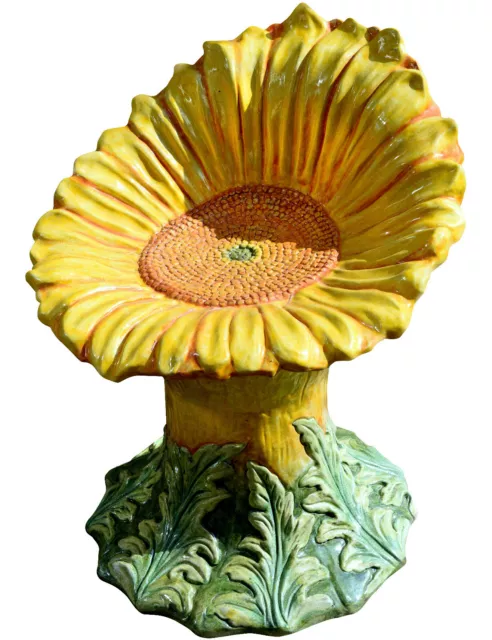 Sedile maiolicato Girasole - Sunflower Majolica seat 12513