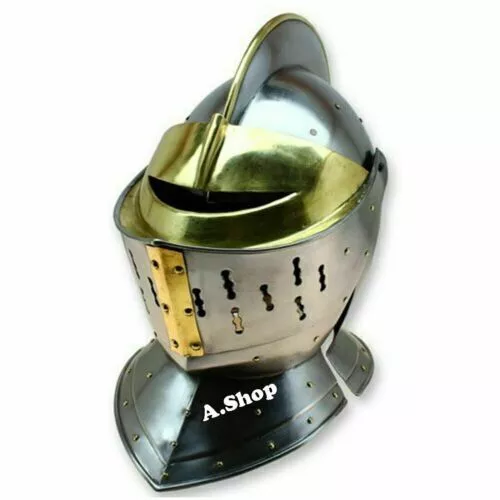 Medieval Knight Closed Armor Helmet - Knights Nobility European Armour /