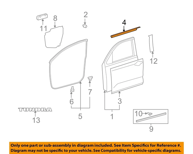 TOYOTA OEM TUNDRA-DOOR Window Sweep-Belt Molding Weatherstrip Left