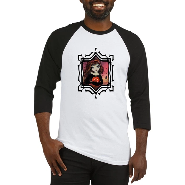 CafePress Autumn Fire Halloween Art Baseball Jersey Baseball Tee (633362627)