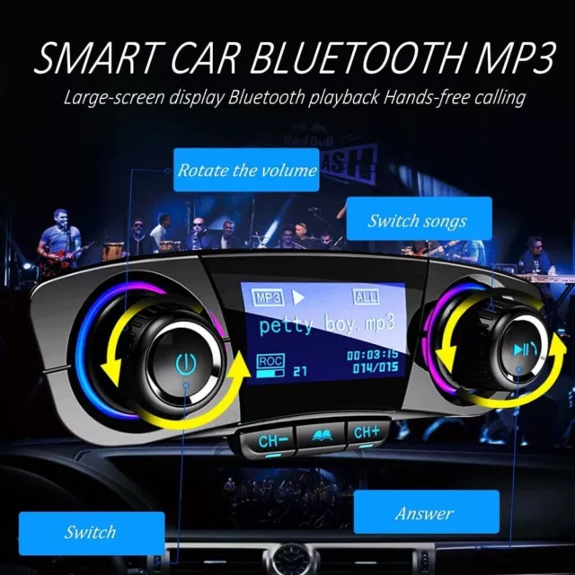 Bluetooth Auto FM Transmitter MP3 Spieler Hände Radio Adapter Kit USB Ladegerät