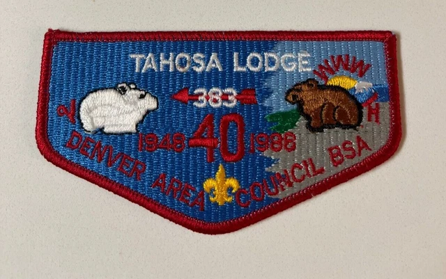 Boy Scout OA 383 Tahosa Lodge Flap S15 40th Anniversary 1948-1988