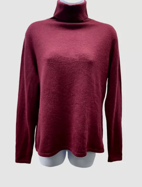 $395 NEIMAN MARCUS Women's Red Cashmere Long Sleeve Turtleneck Sweater ...