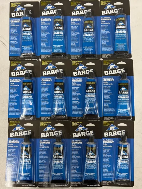 CASE OF 12 Barge 2 oz. All-Purpose Cement - Leather Rubber Wood Glass Glue Cork