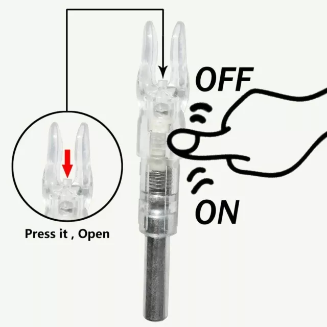 6Pcs LED Automatic Lighted Nocks Hunting Archery Arrows 6.2mm Arrow Nock Tail 3