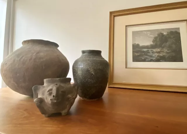 Vtg Studio Art Pottery MCM Mid Century Modern Artist Signed Brutalist Vessel