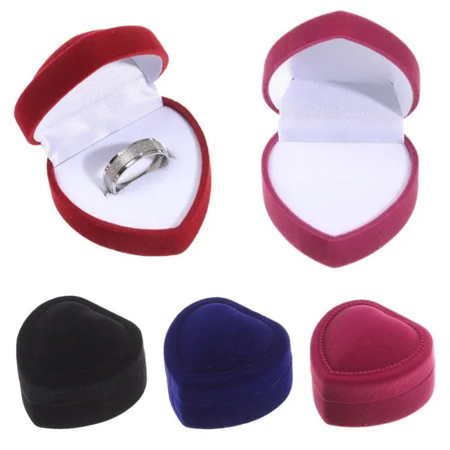 Day Couple Lover Heart Boxes Velvet Ring Box Jewelry Case Earrings Holder