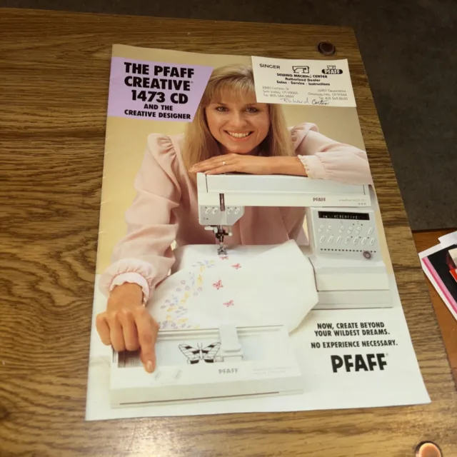 The Pfaff Creative 1474 CD And the Creative Designer Brochure Catalog 80s