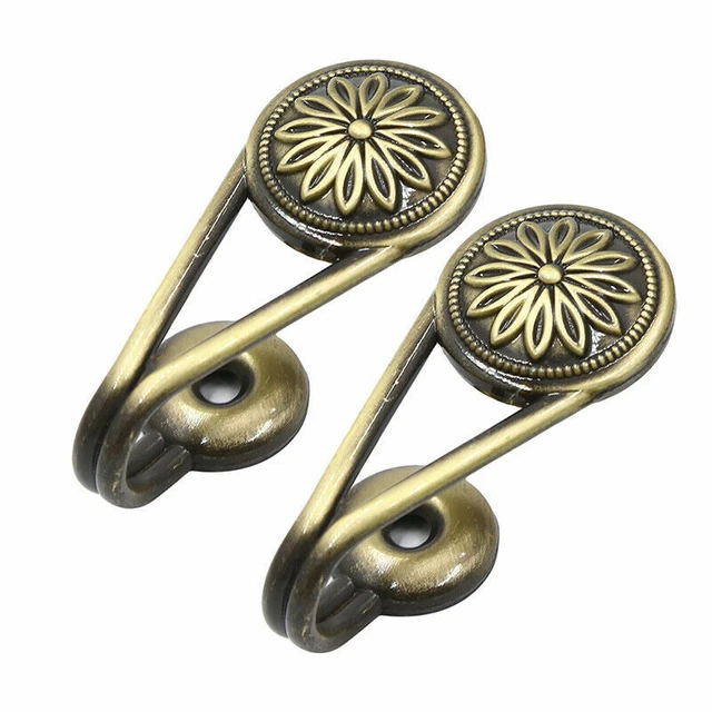 1 Pair Curtain Holdback Wall Tie Back Hooks Hanger Holder Curtain Accessories
